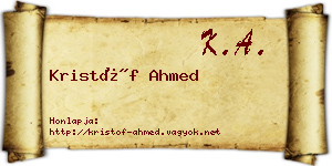 Kristóf Ahmed névjegykártya
